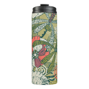 Termo Patrón floral sin fisuras con plantas lindas. reag