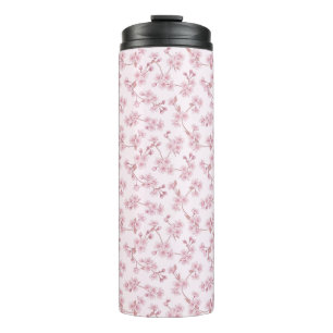 Termo Patrón floral sin fisuras de flor de cerezo rosa