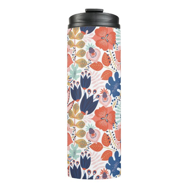 Termo Patrón floral sin fisuras sobre blanco. Retroceso  (Anverso)