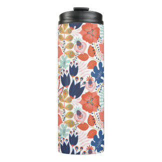 Termo Patrón floral sin fisuras sobre blanco. Retroceso