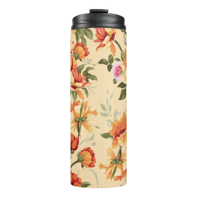 Termo Patrón floral sin foco con rosas, acuarela. Il (Anverso)