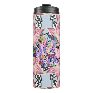 Termo Patrón floral sin foco. Patrón natural de hoja en