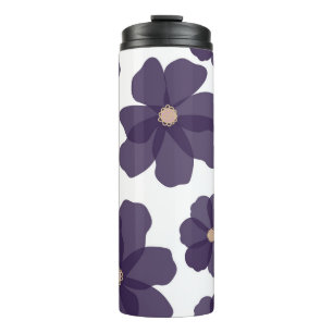 Termo Patrón floral sin soldadura con púrpura dibujado a