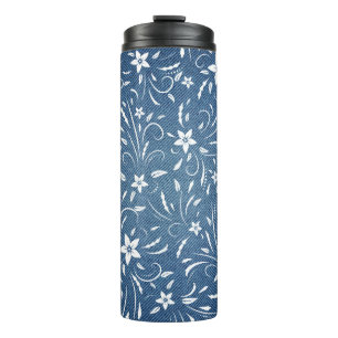 Termo Patrón floral sobre el denim