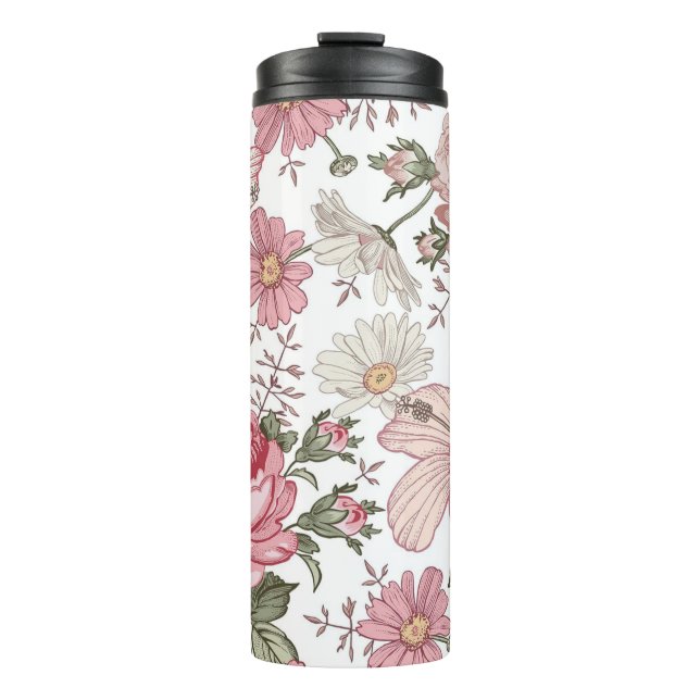 Termo Patrón floral vintage con rosas (Anverso)