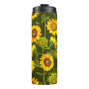 Termo Patrón fluido del verano de los girasoles