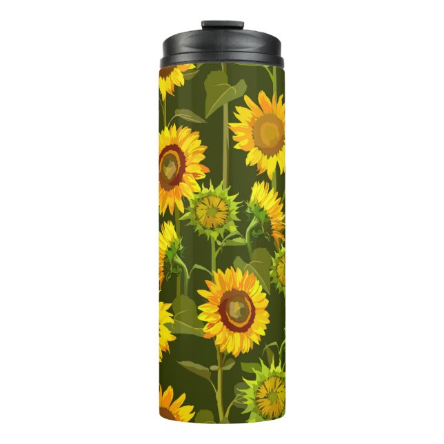 Termo Patrón fluido del verano de los girasoles (Anverso)