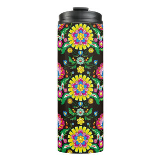 Termo Patrón folclórico: azulejos retro coloridos