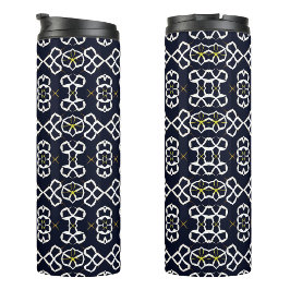 Termo Patrón geométrico abstracto elegante en azul marin