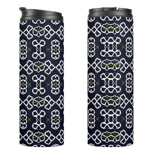 Termo Patrón geométrico abstracto elegante en azul marin