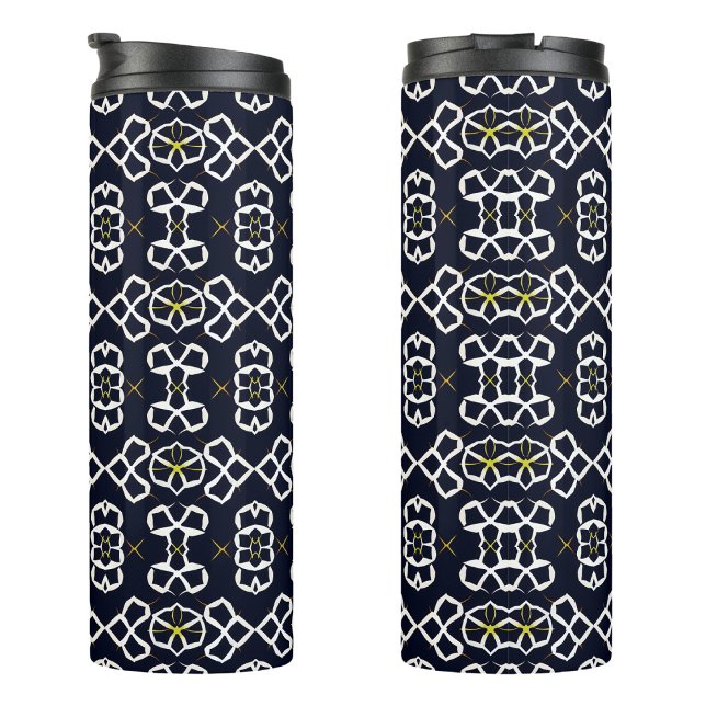 Termo Patrón geométrico abstracto elegante en azul marin (Subido por el creador)