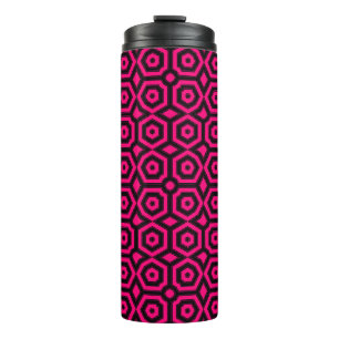 Termo Patrón geométrico art déco de moda rojo y negro