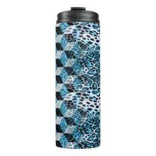 Termo Patrón geométrico con piel de leopardo, patata de