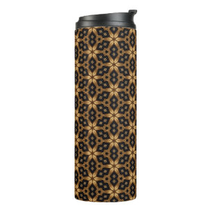 Termo Patrón geométrico de lujo en oro negro