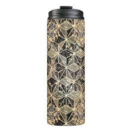 Termo Patrón geométrico de mármol y oro