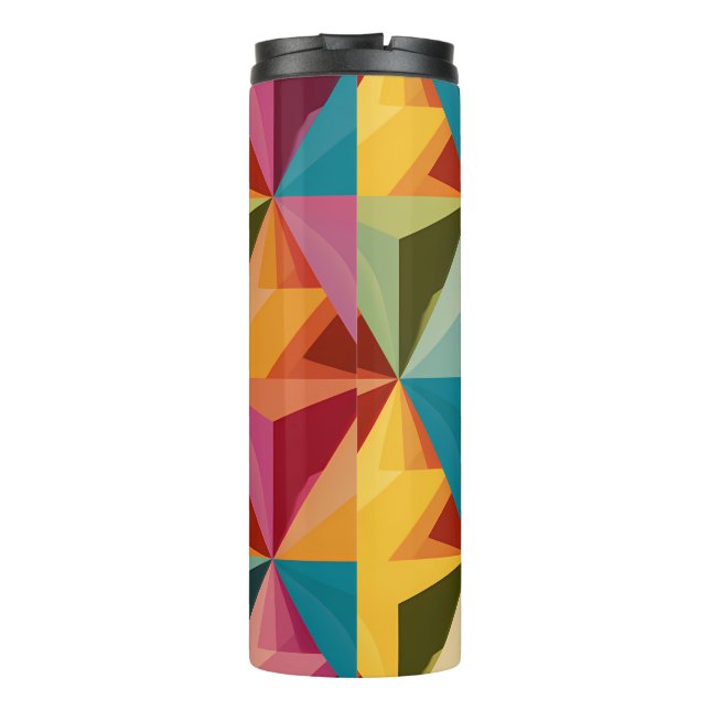 Termo Patrón geométrico de triángulo audaz (Reverso)