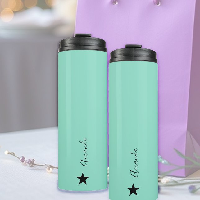 Termo Patrón Geométrico Elegante En Blanco, Toque De Min (Subido por el creador)