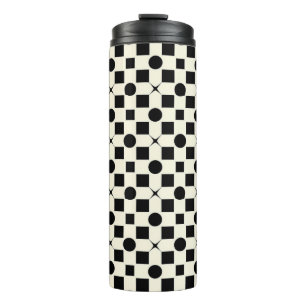 Termo Patrón geométrico en blanco y negro con círculos