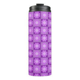Termo Patrón geométrico floral púrpura