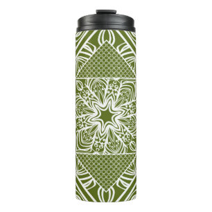Termo Patrón geométrico floral sin foco. Ilustración vin