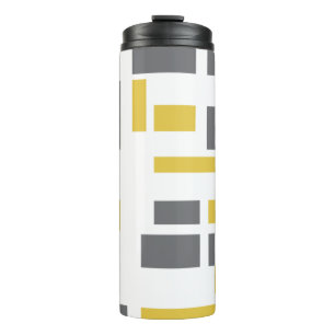 Termo Patrón geométrico gris amarillo moderno, simple y