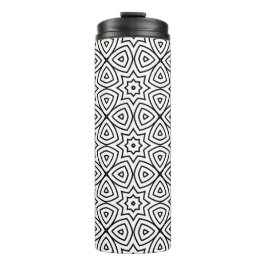 Termo Patrón geométrico moderno en blanco y negro