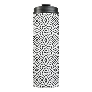 Termo Patrón geométrico moderno en blanco y negro
