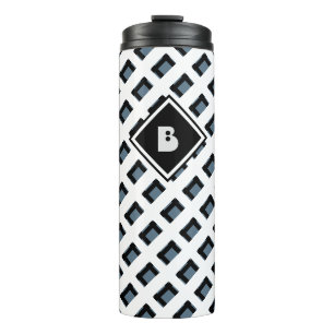 Termo Patrón geométrico moderno y divertido con monogram