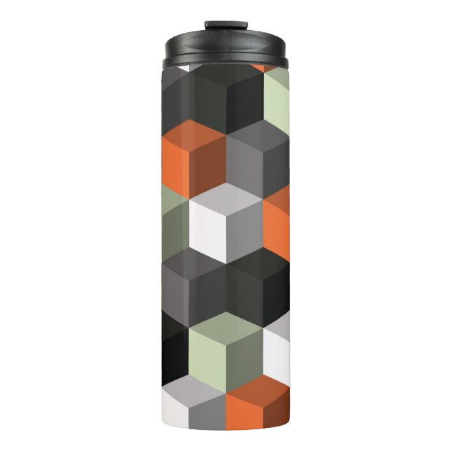 Termo Patrón geométrico sin fisuras con cubos y volumen (Anverso)
