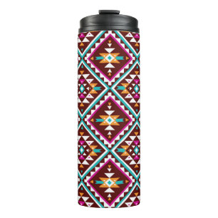 Termo Patrón geométrico tribal de color sin fisuras