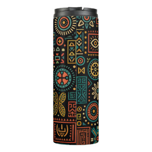 Termo Patrón geométrico tribal moderno