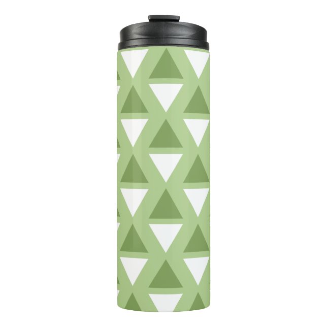 Termo Patrón geométrico verde pastel simple (Anverso)