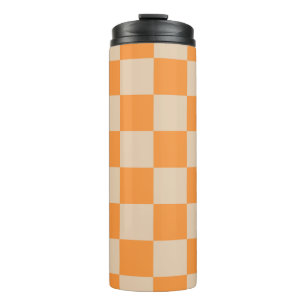 Termo Patrón Gingham de naranja controlado