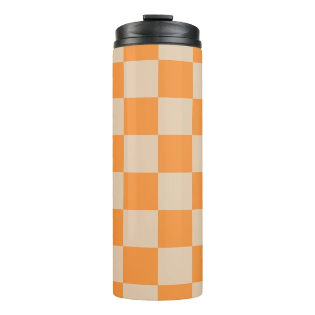 Termo Patrón Gingham de naranja controlado (Anverso)