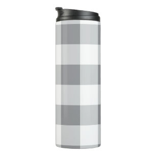 Termo Patrón Gingham Gris Y Blanco