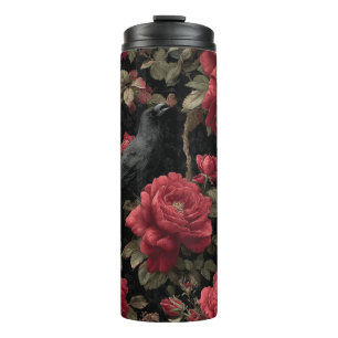 Termo Patrón gótico con rosas y cuerdas rojas