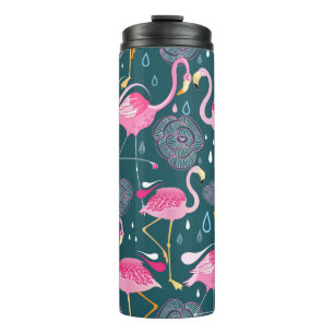 Termo Patrón gráfico sin fisuras con flores brillantes