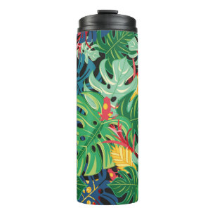 Termo Patrón gráfico sin soldadura con hojas monstera y 