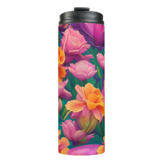 Termo Patrón hawaiano de flores tropicales