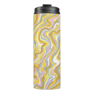 Termo Patrón Hippie 70 Green Marble Liquid Swirl Boho