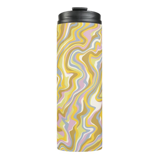 Termo Patrón Hippie 70 Green Marble Liquid Swirl Boho (Anverso)