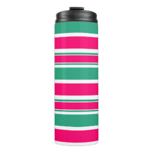 Termo Patrón horizontal rayado rojo-verde