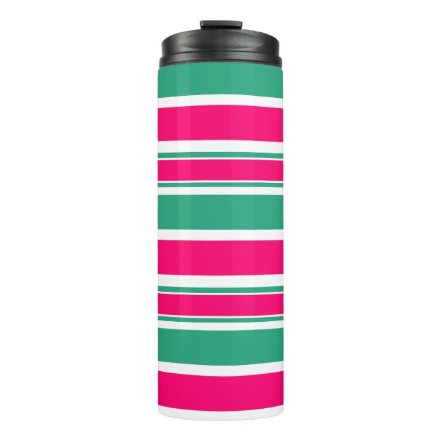 Termo Patrón horizontal rayado rojo-verde (Anverso)