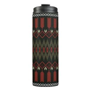 Termo patrón ikat. Ornamento geométrico sin soldadura. É