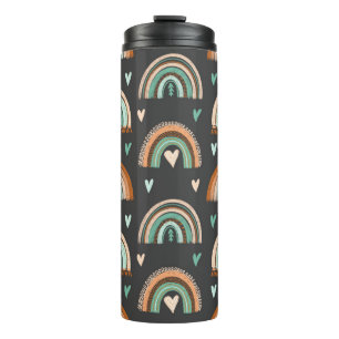 Termo Patrón inexorable de corazones dibujados a mano y