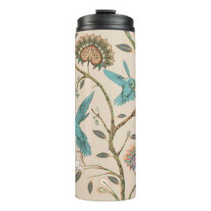 Termo Patrón ininterrumpido beige con flores estilizadas