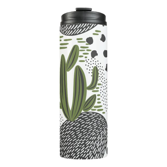Termo patrón ininterrumpido con cactus sobre fondo blanc (Anverso)
