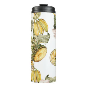 Termo Patrón ininterrumpido de acuarela floral. Pintado