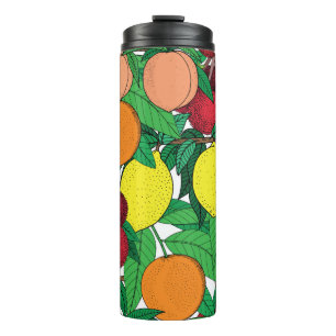 Termo Patrón ininterrumpido de frutas, dibujo a mano, n