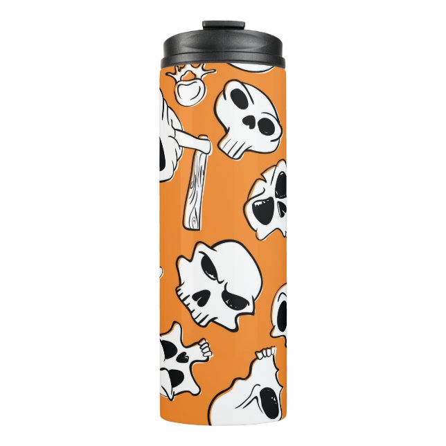Termo Patrón ininterrumpido de Halloween con cráneos y h (Anverso)
